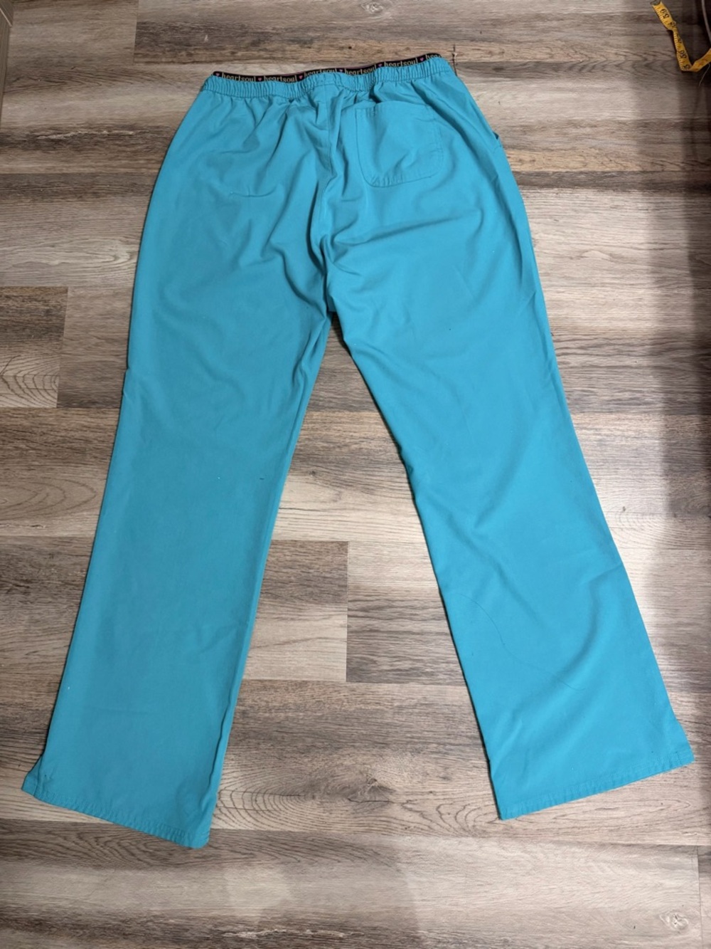 HeartSoul Women's Teal Elastic Drawstring Scrub Pants - Picture 4 of 8